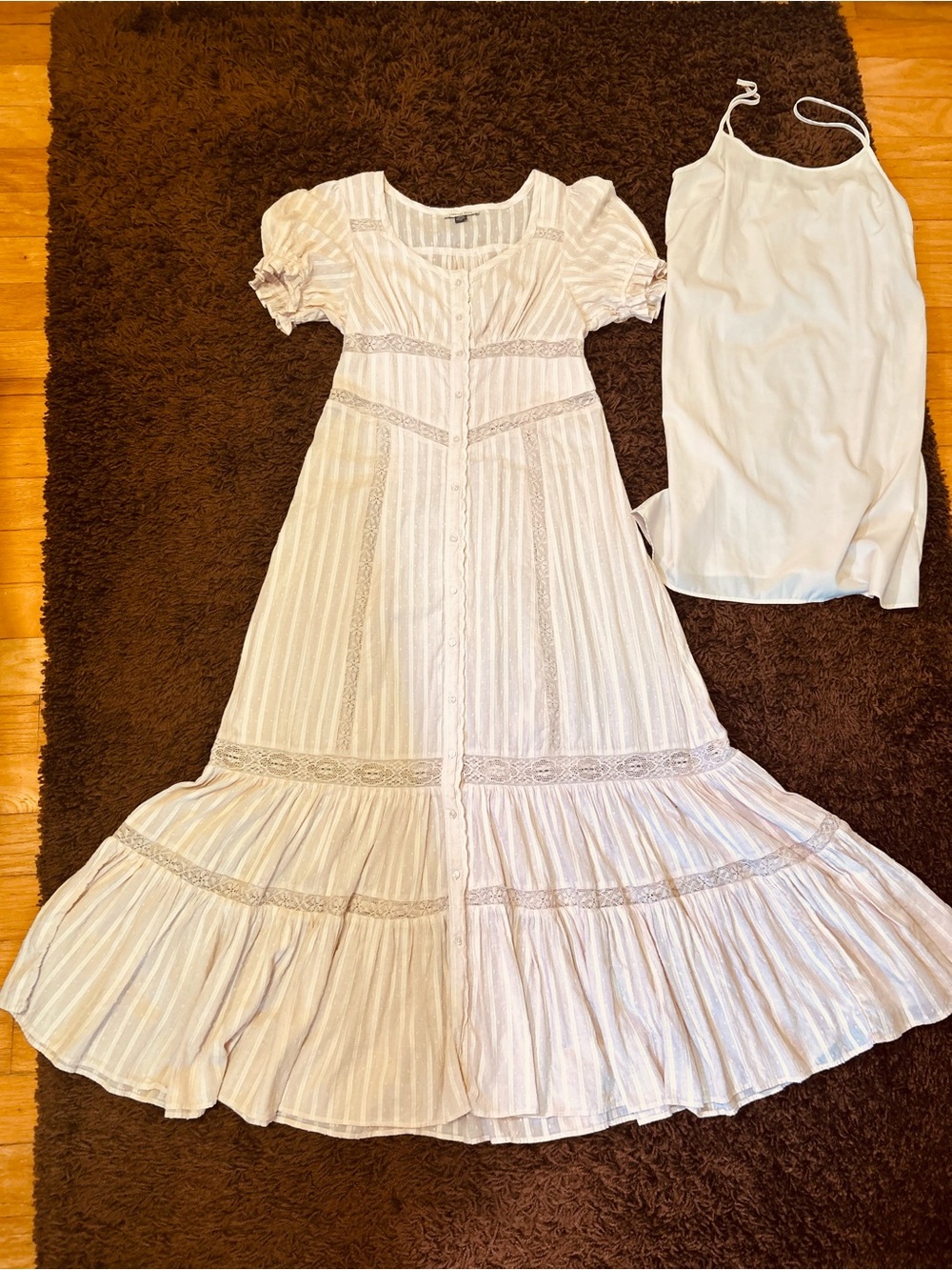 Gorgeous Washed But Not Worn American Eagle   Light Pink Dress with Slip - Picture 5 of 12